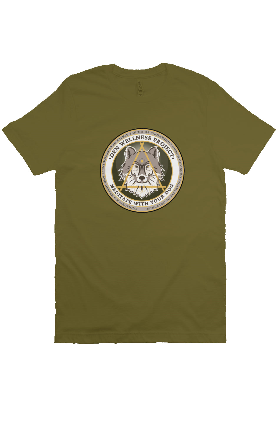 DEN Meditate With Your Dog T Shirt / Color: Olive